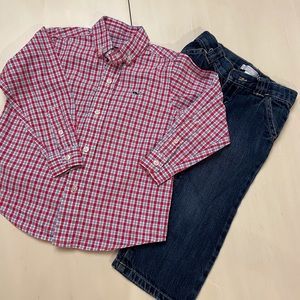 Vineyard Vines 2T oxford/old navy jeans